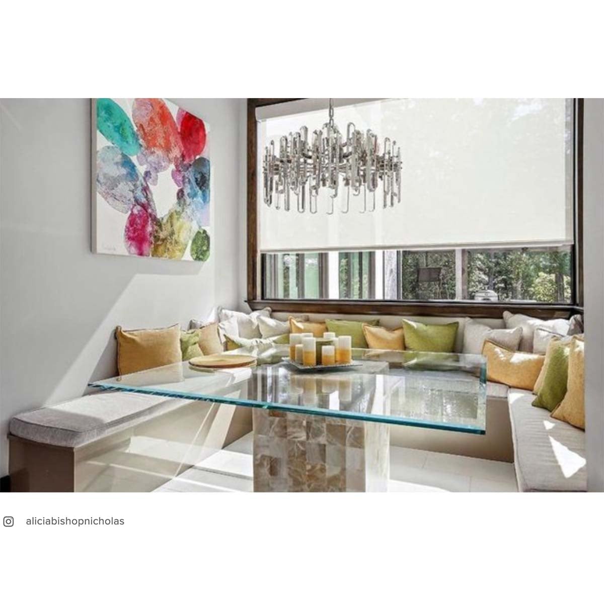 Bonnington Chandelier in Polished Nickel with Crystal