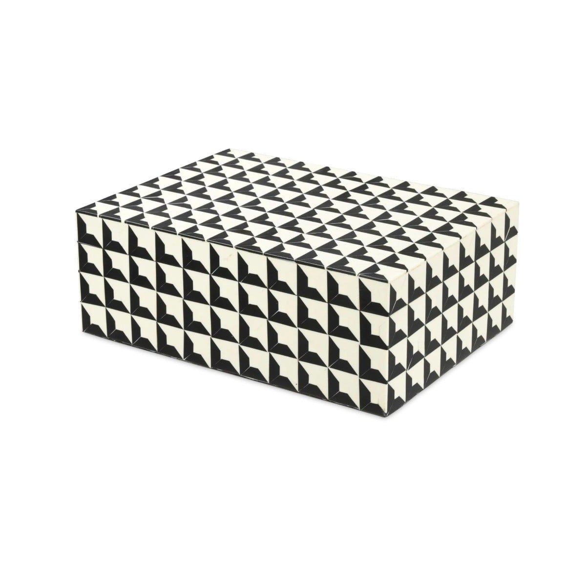 Cabas Box in Black and White - Small