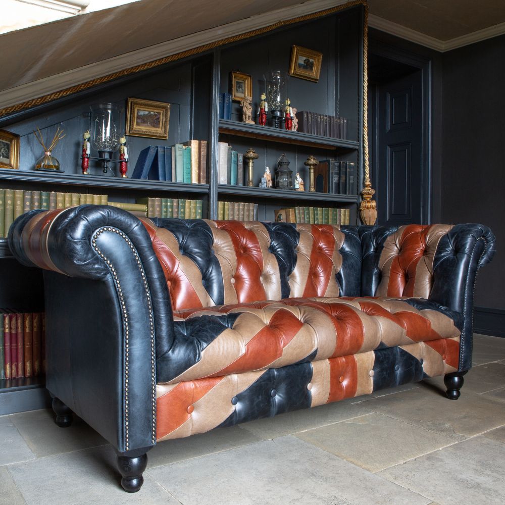 Chester Union Jack 2 Seater Leather Sofa Made To Order
