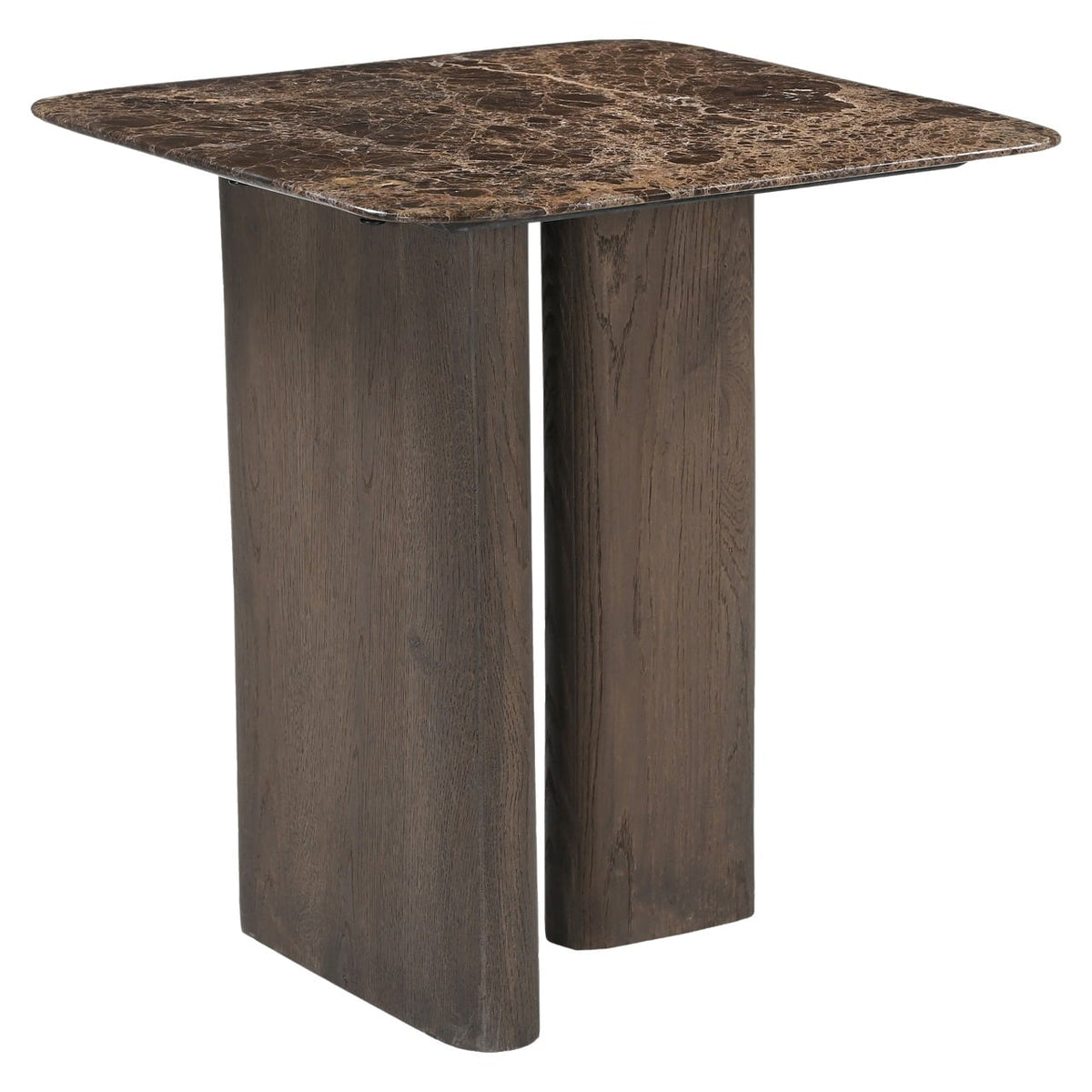 Castello Side Table in Smoked Charcoal with Marble Top