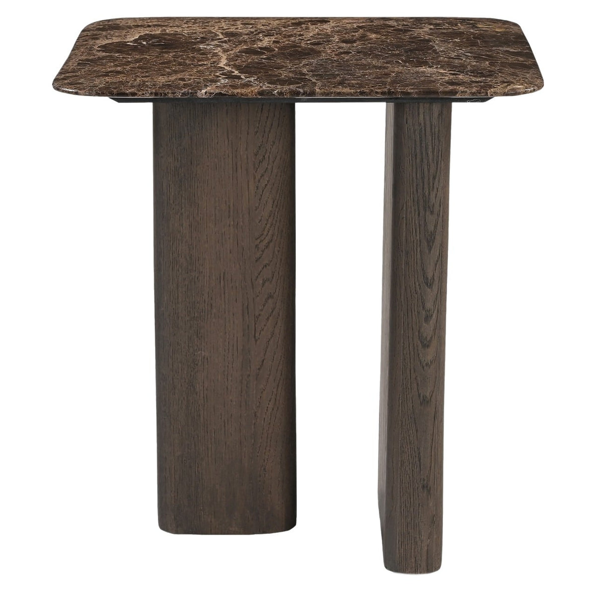 Castello Side Table in Smoked Charcoal with Marble Top