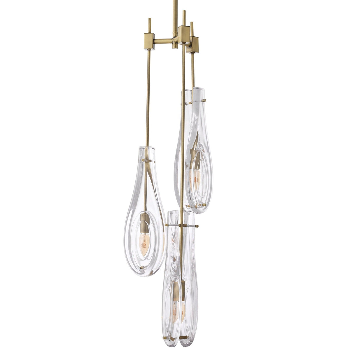 Bellano Chandelier in Light Brushed Brass - Small
