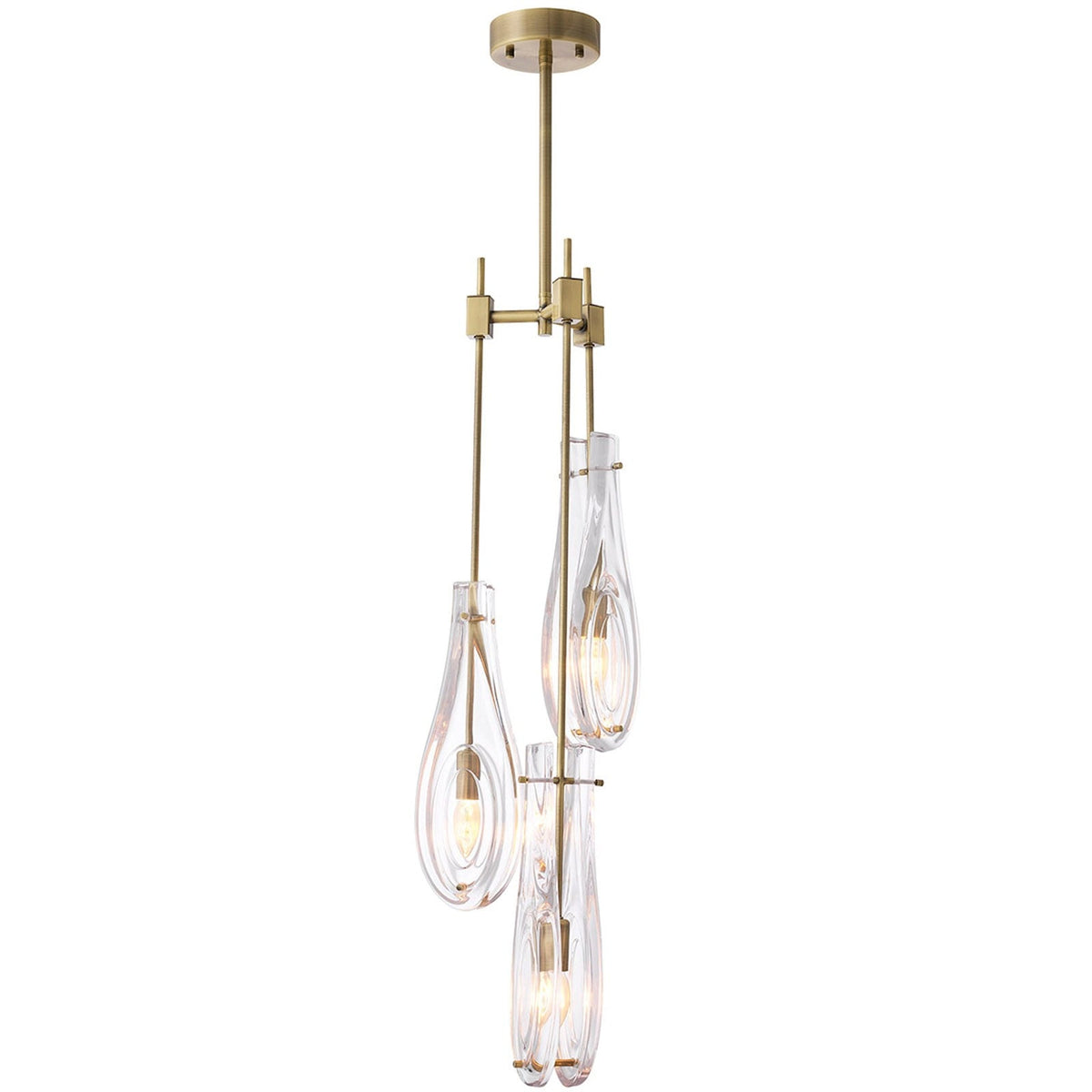 Bellano Chandelier in Light Brushed Brass - Small