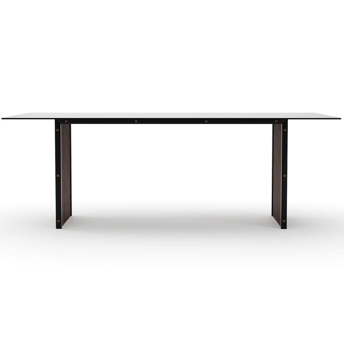 Pinstripe Dark Slatted Dining Table 213cm