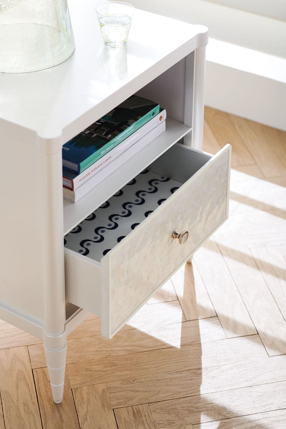 White Cap Bedside Table