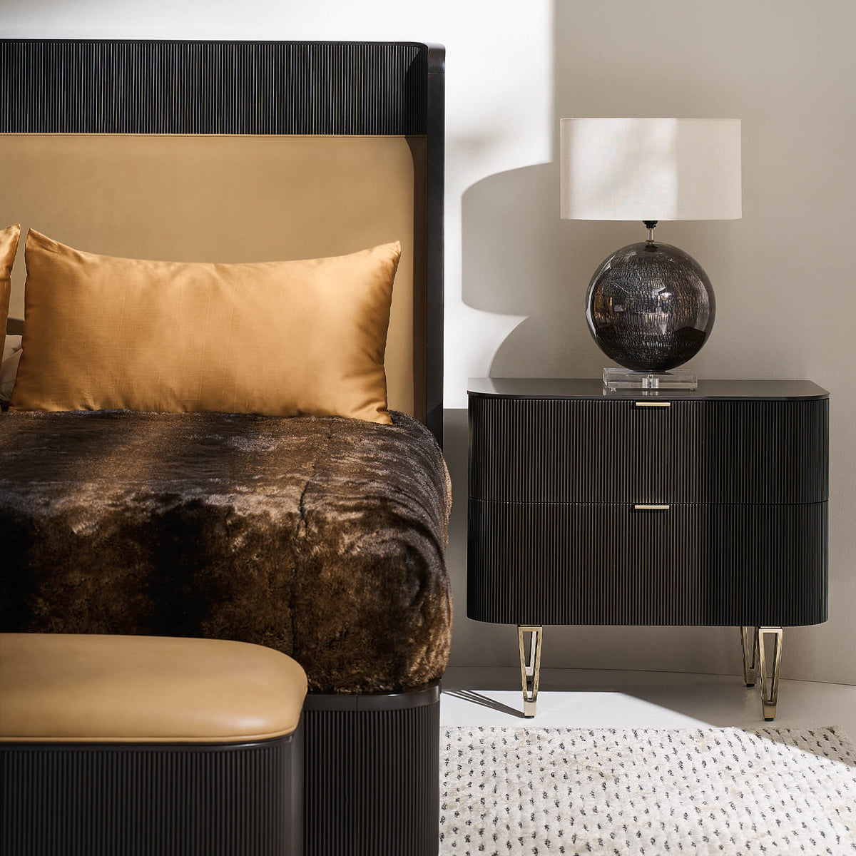 True Love Bedside Table in Dark Chocolate - Large