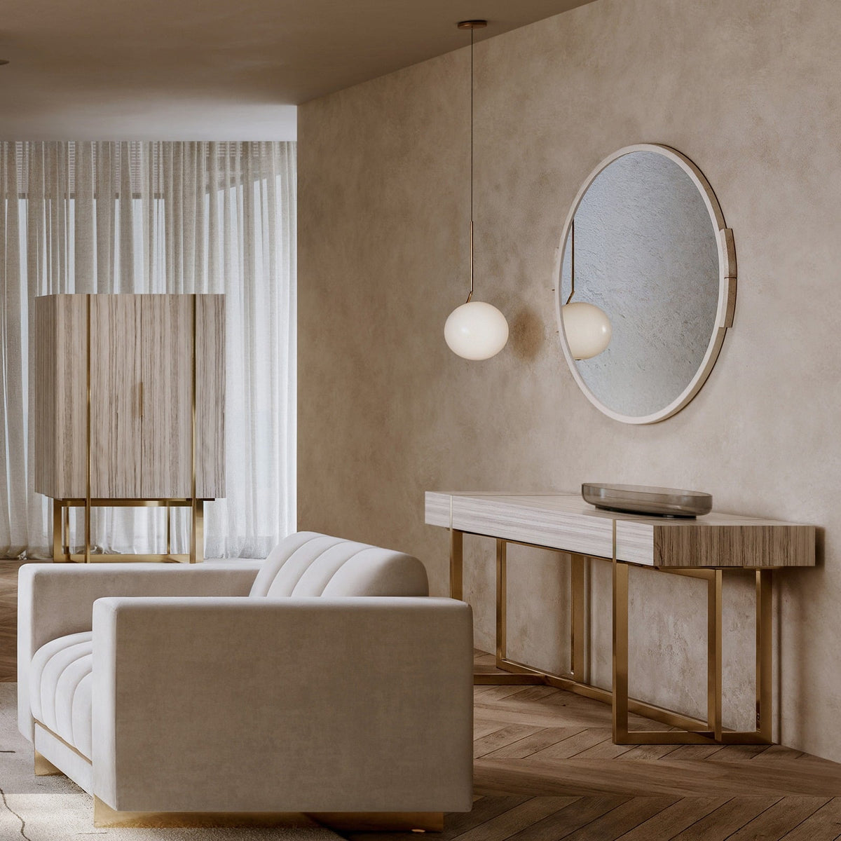 Overlap Round Mirror in Light