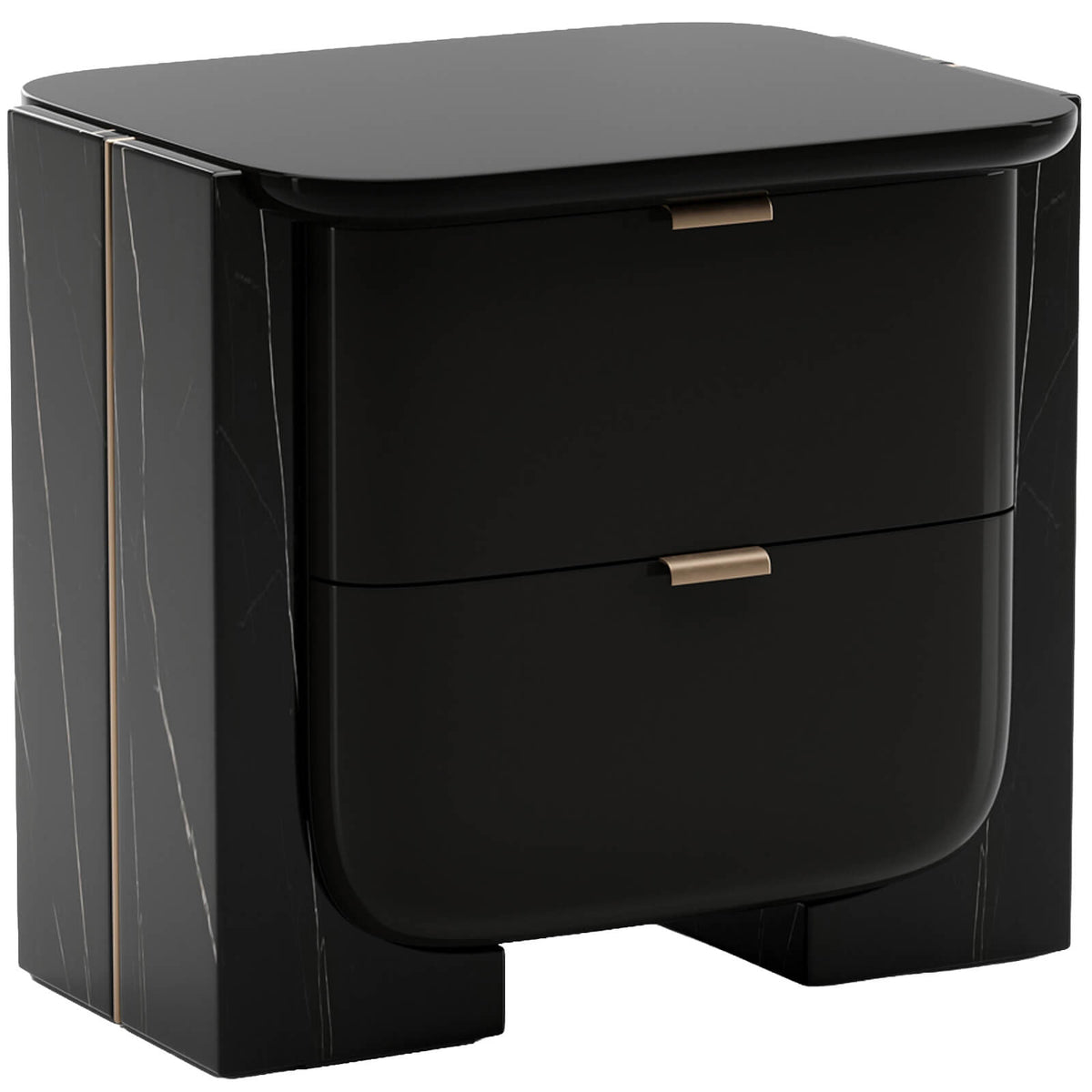 Overlap Bedside Table in Dark - Small