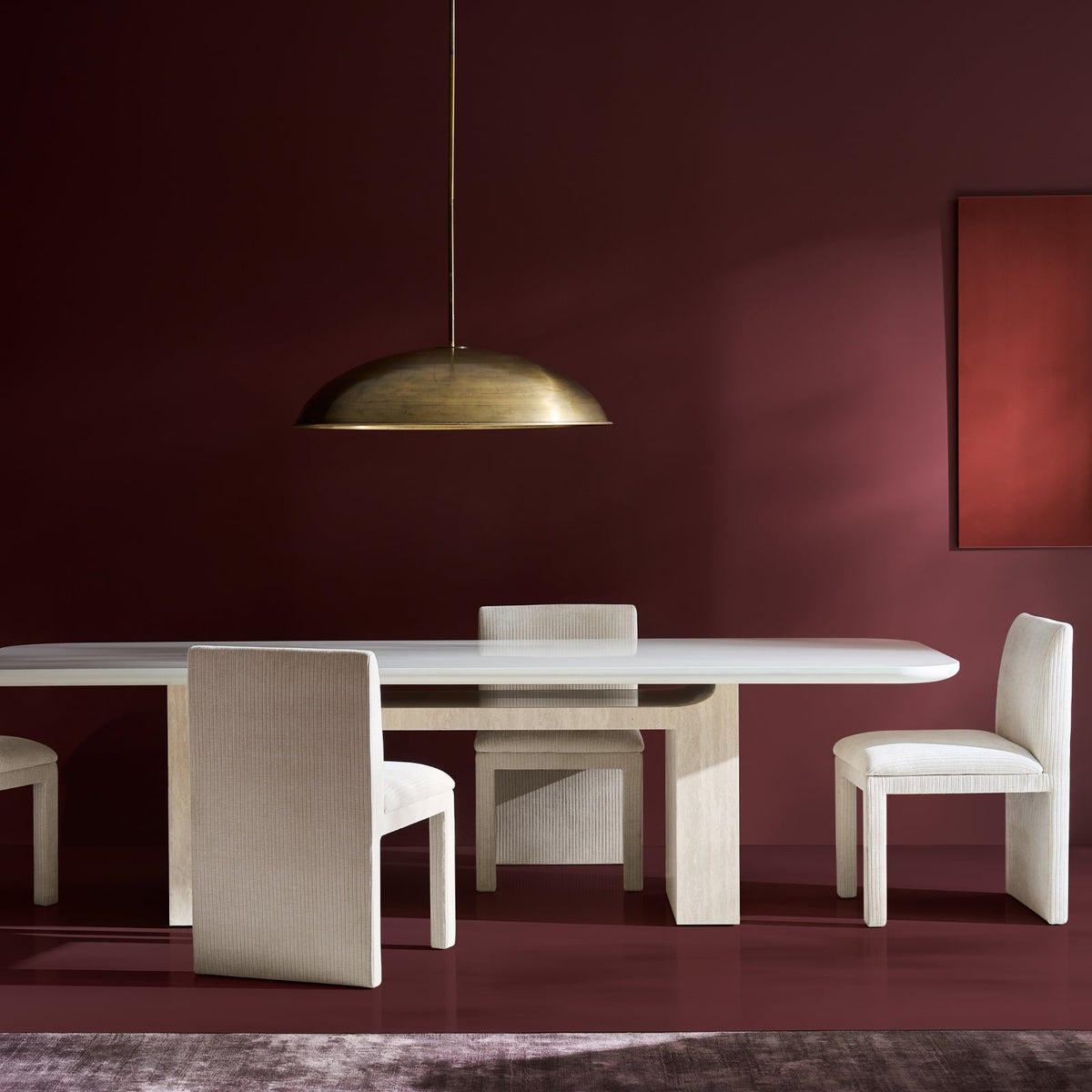 Overlap Rectangle Dining Table in Light - 284cm
