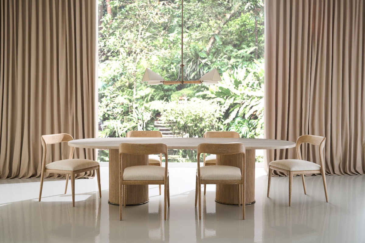 Rhythm Oval Stone Top Dining Table - 285cm