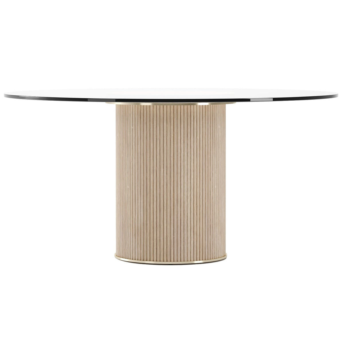 Rhythm Round Glass Top Dining Table - 152cm