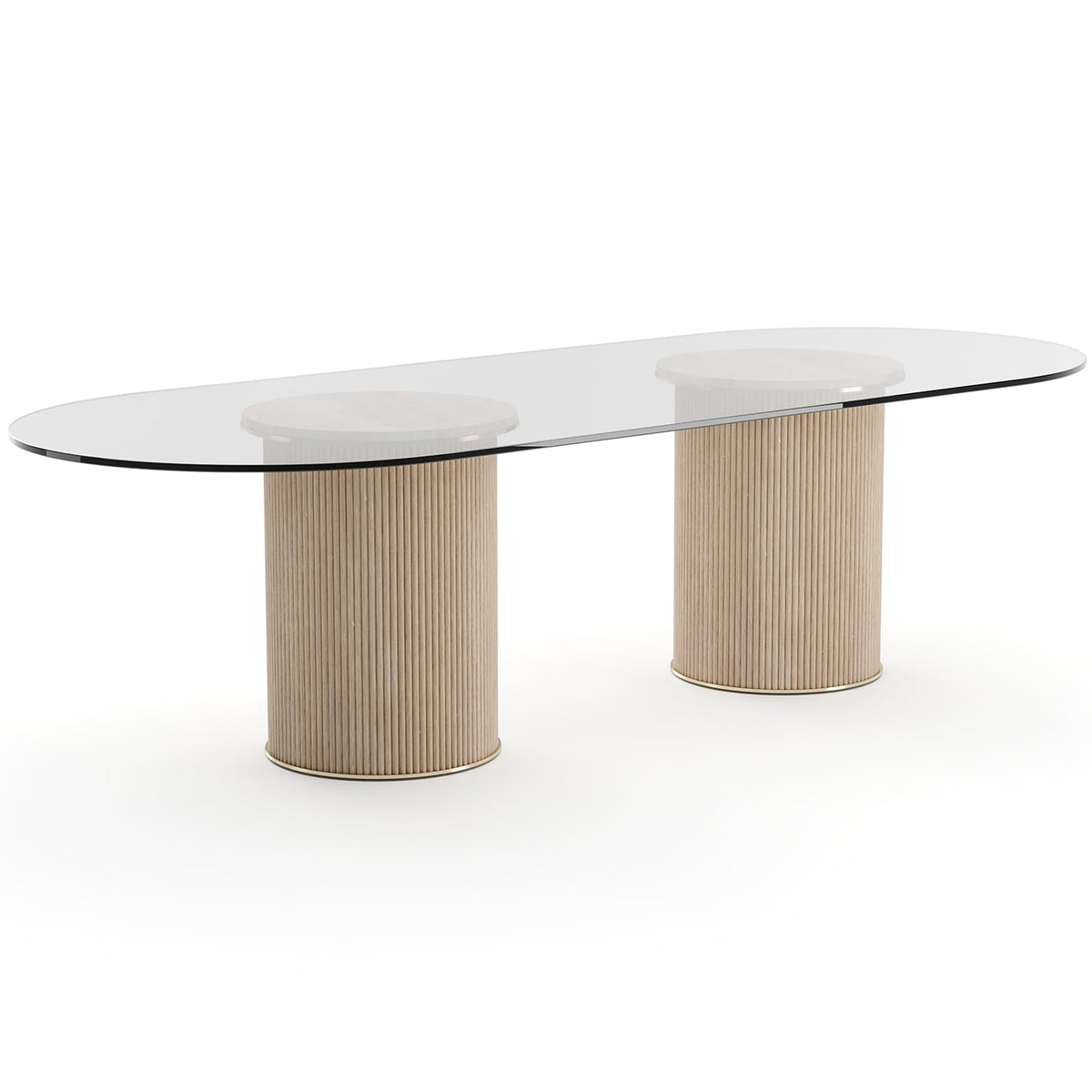 Rhythm Oval Glass Top Dining Table - 270cm