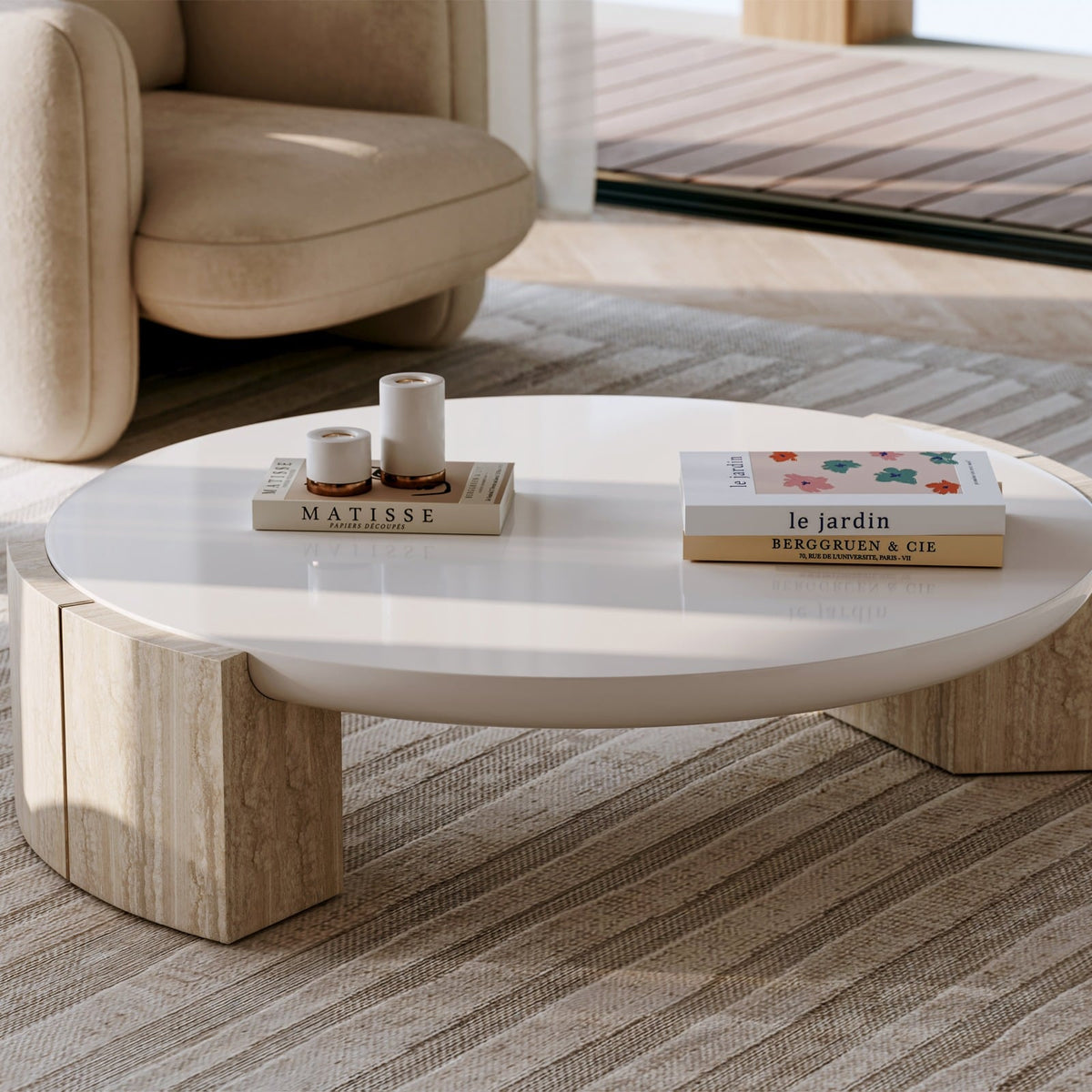 Overlap Round Coffee Table in Light