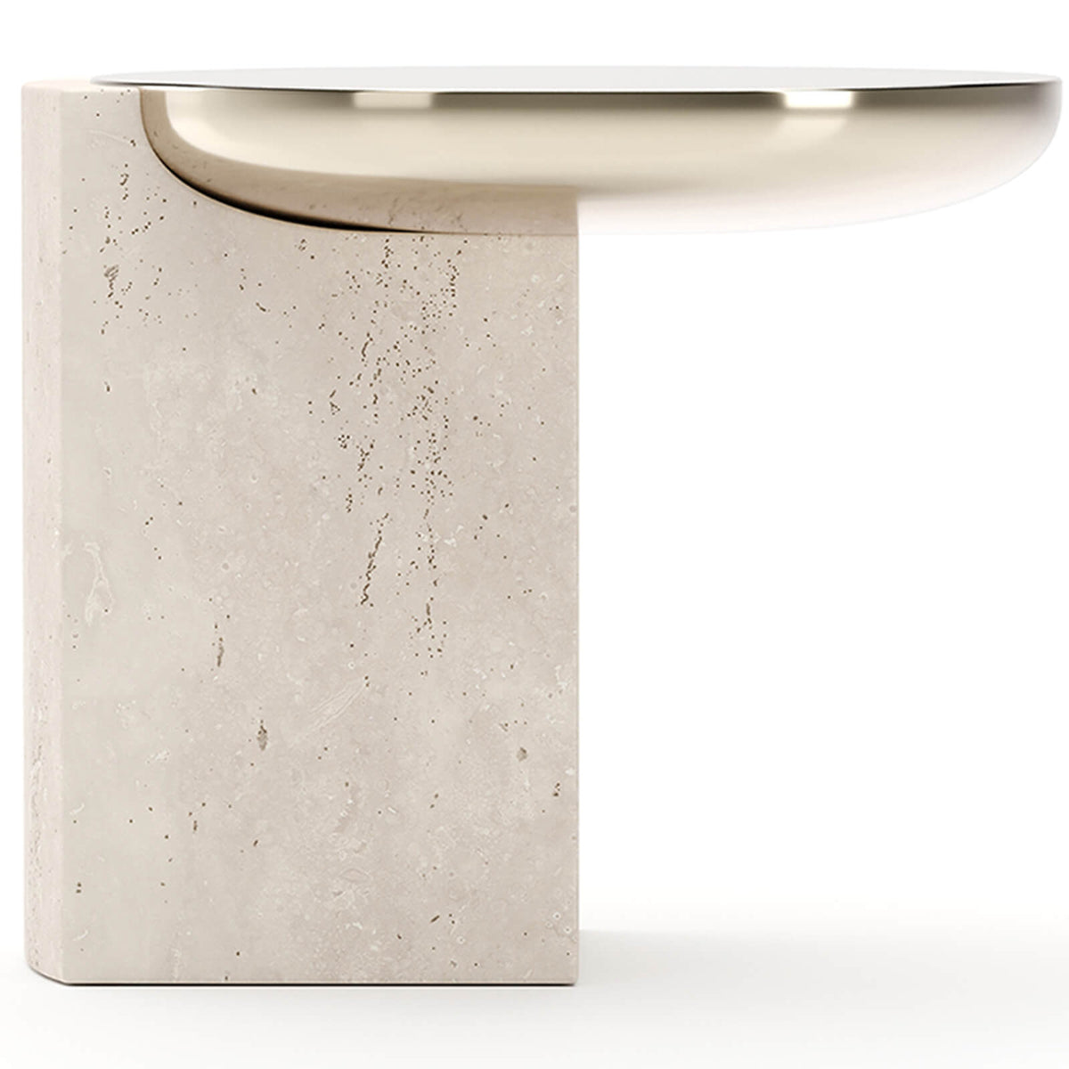 Overlap Round Side Table in Light