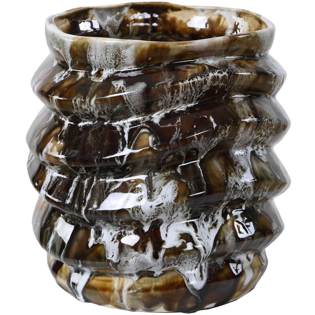 Cuoco Glazed Brown Vases - Set of 2