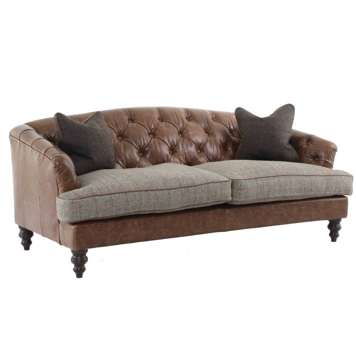 Dalmore Midi Sofa in Bracken Herringbone & Galveston Bark Made To Order