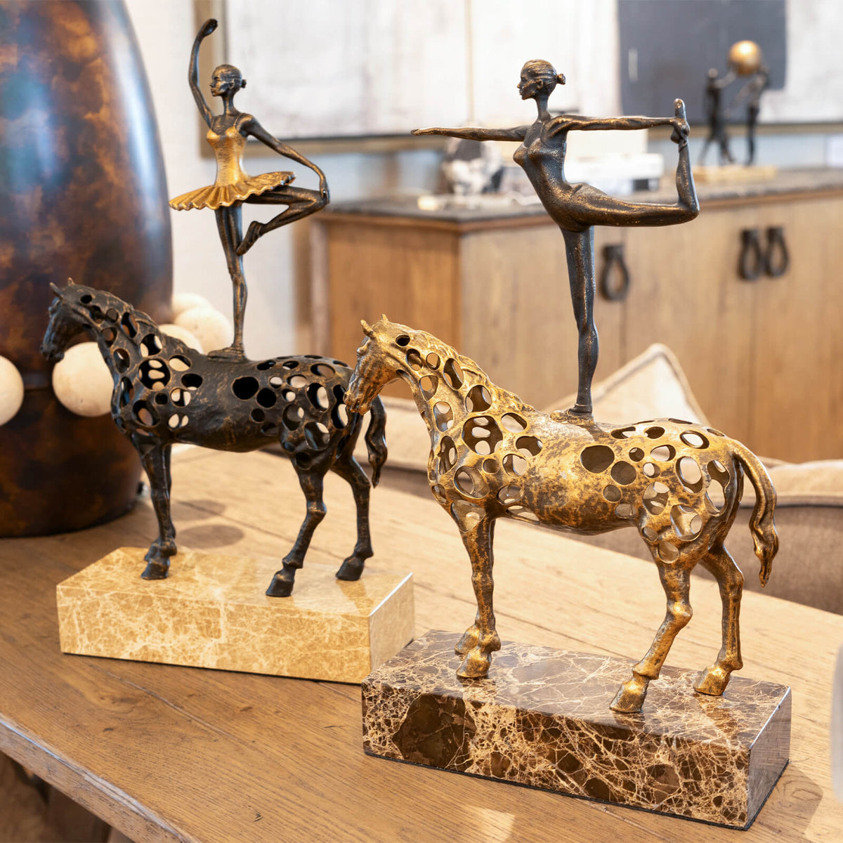 Dancing Balance Sculpture in Dark Bronze