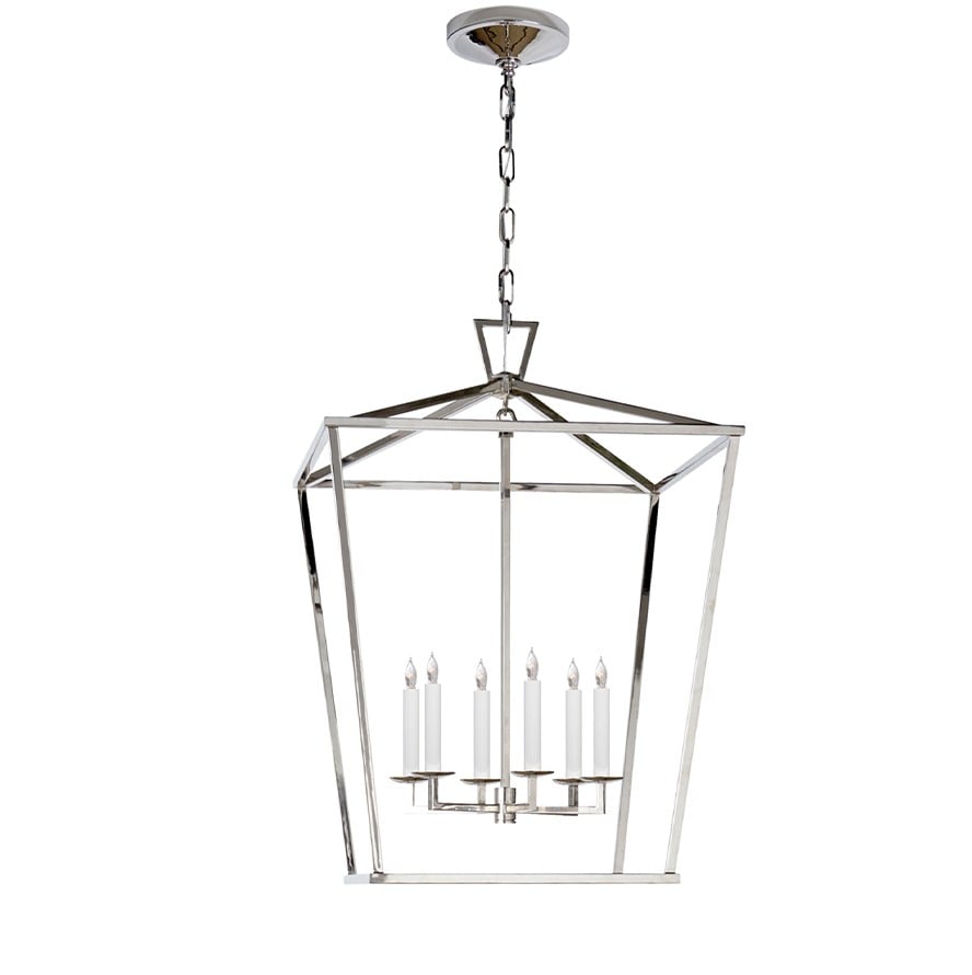Darlana Large Lantern | Polished Nickel