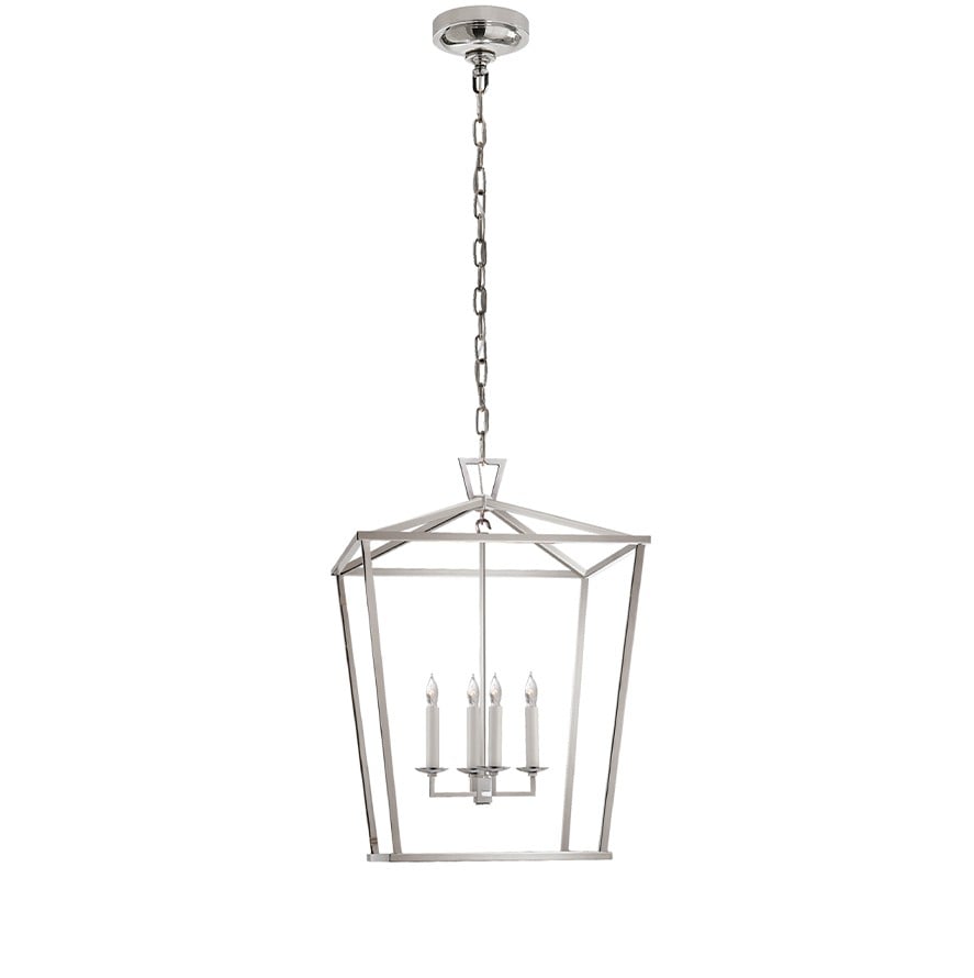 Darlana Medium Lantern | Polished Nickel