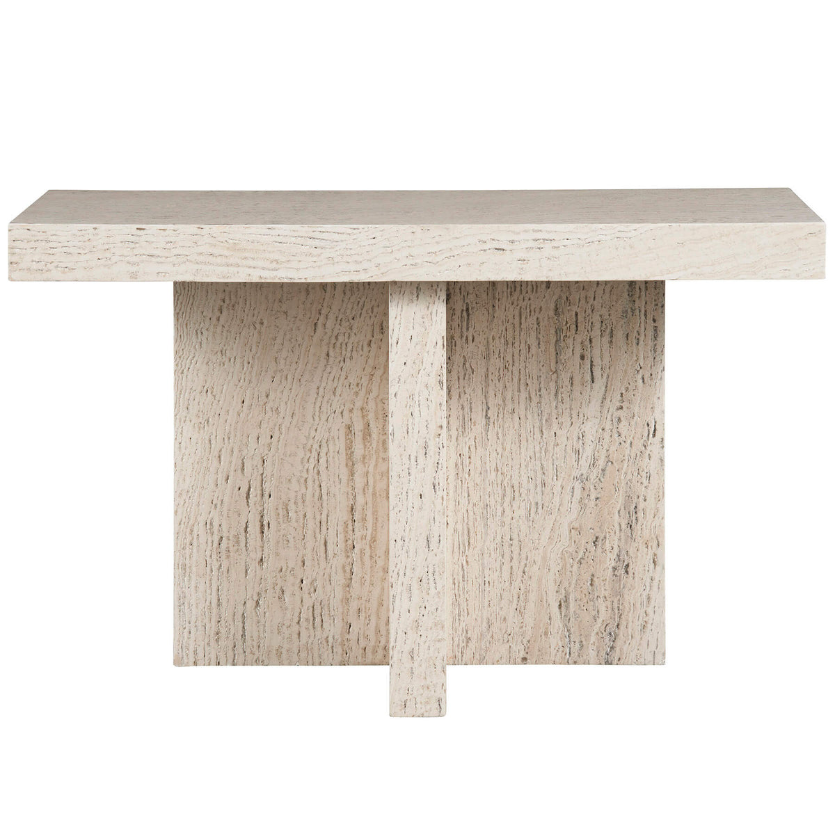 Daxton Console Table in White Travertine