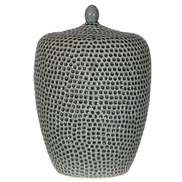 Pavilion Chic Decorative Jar Khaki Ceramic Dimple Pattern