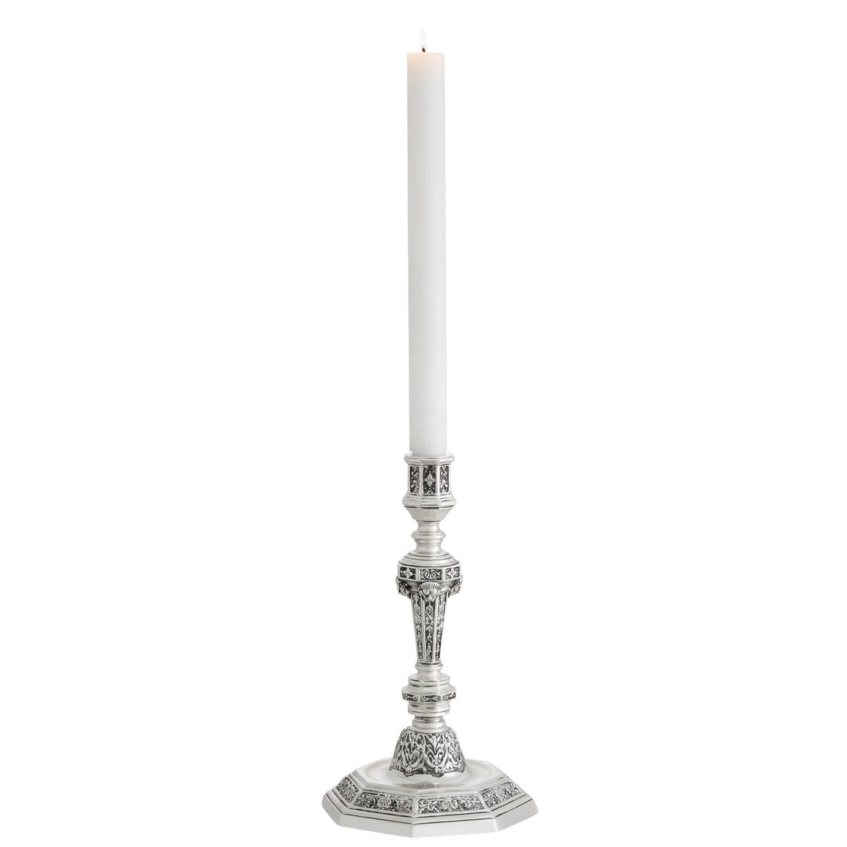 Delavigne Candle Holder in Antique Silver