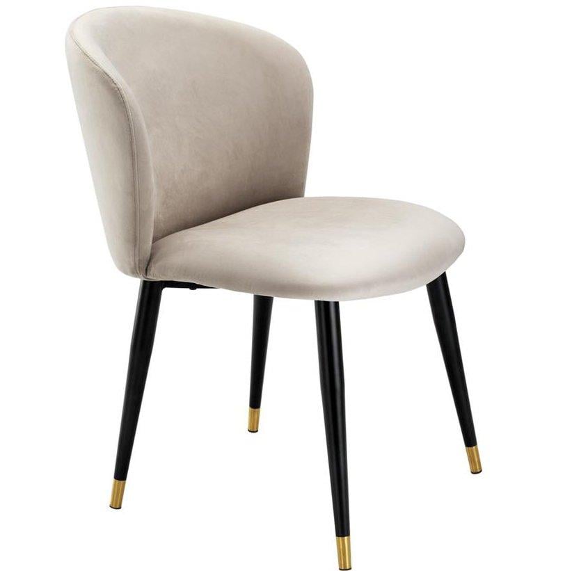 Volante Dining Chair in Beige Velvet