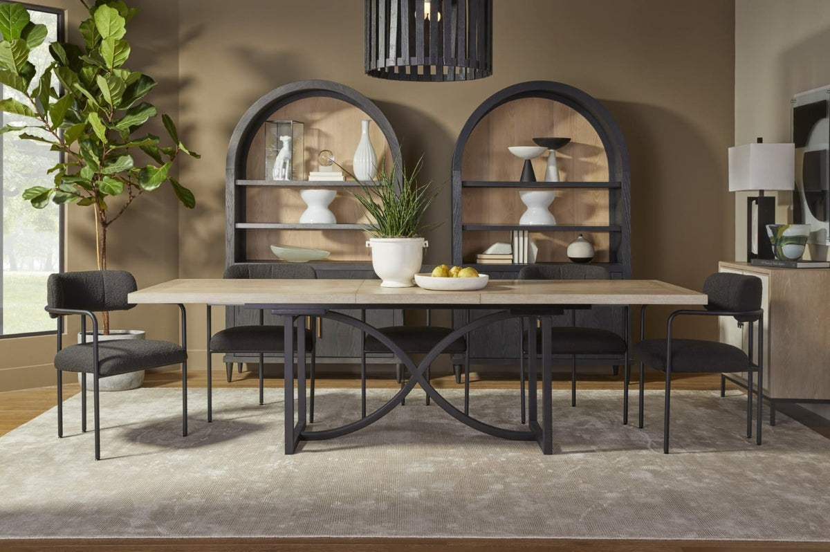 Tranquillity Rectangle Extending Dining Table with Metal Base 204-260cm