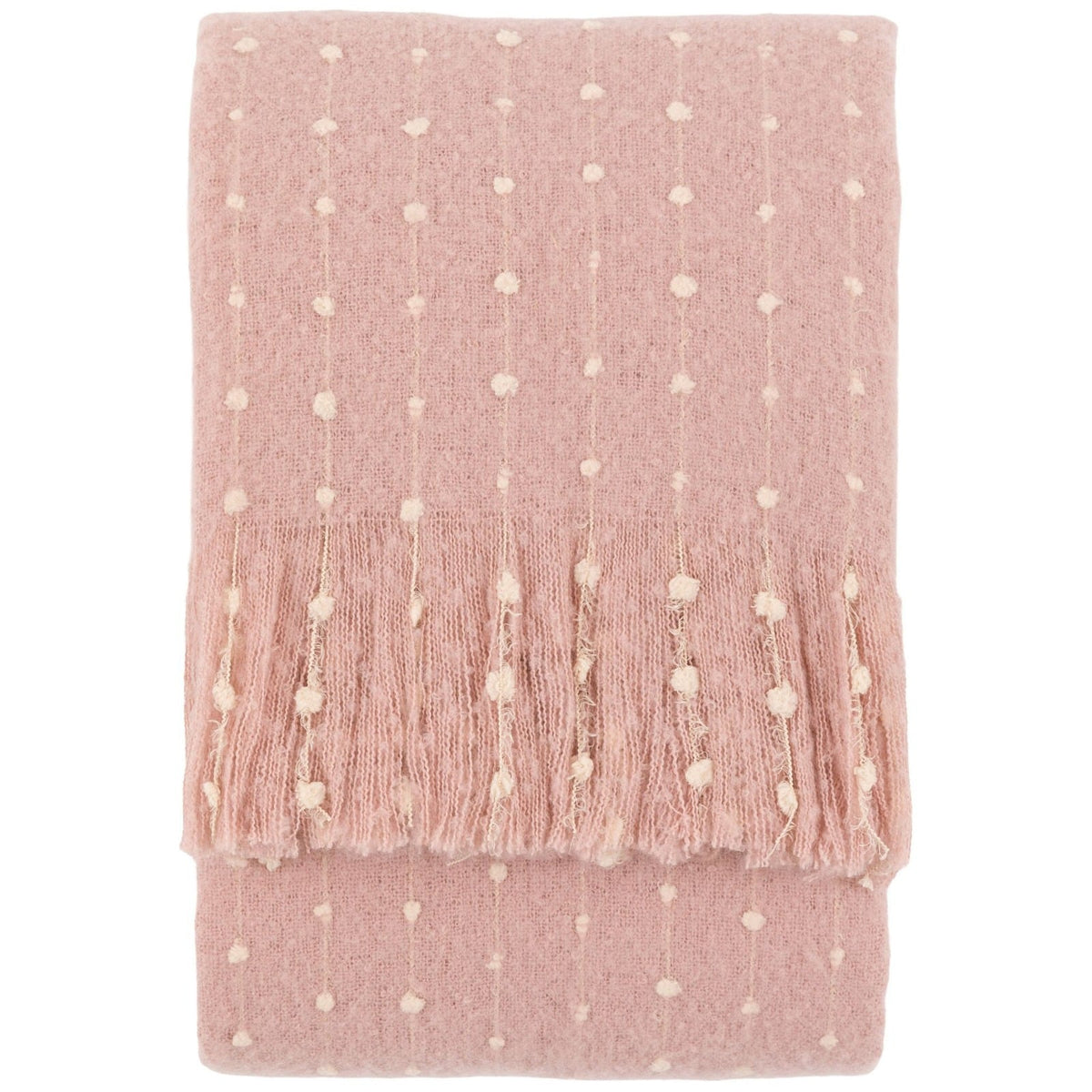 Dottie Faux Mohair Throw in Rose Pink