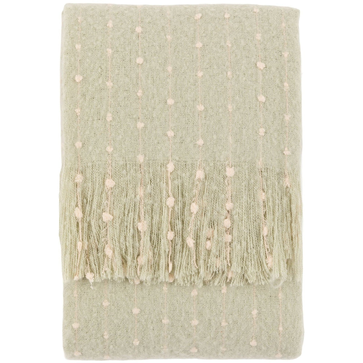 Dottie Faux Mohair Throw in Sage Green
