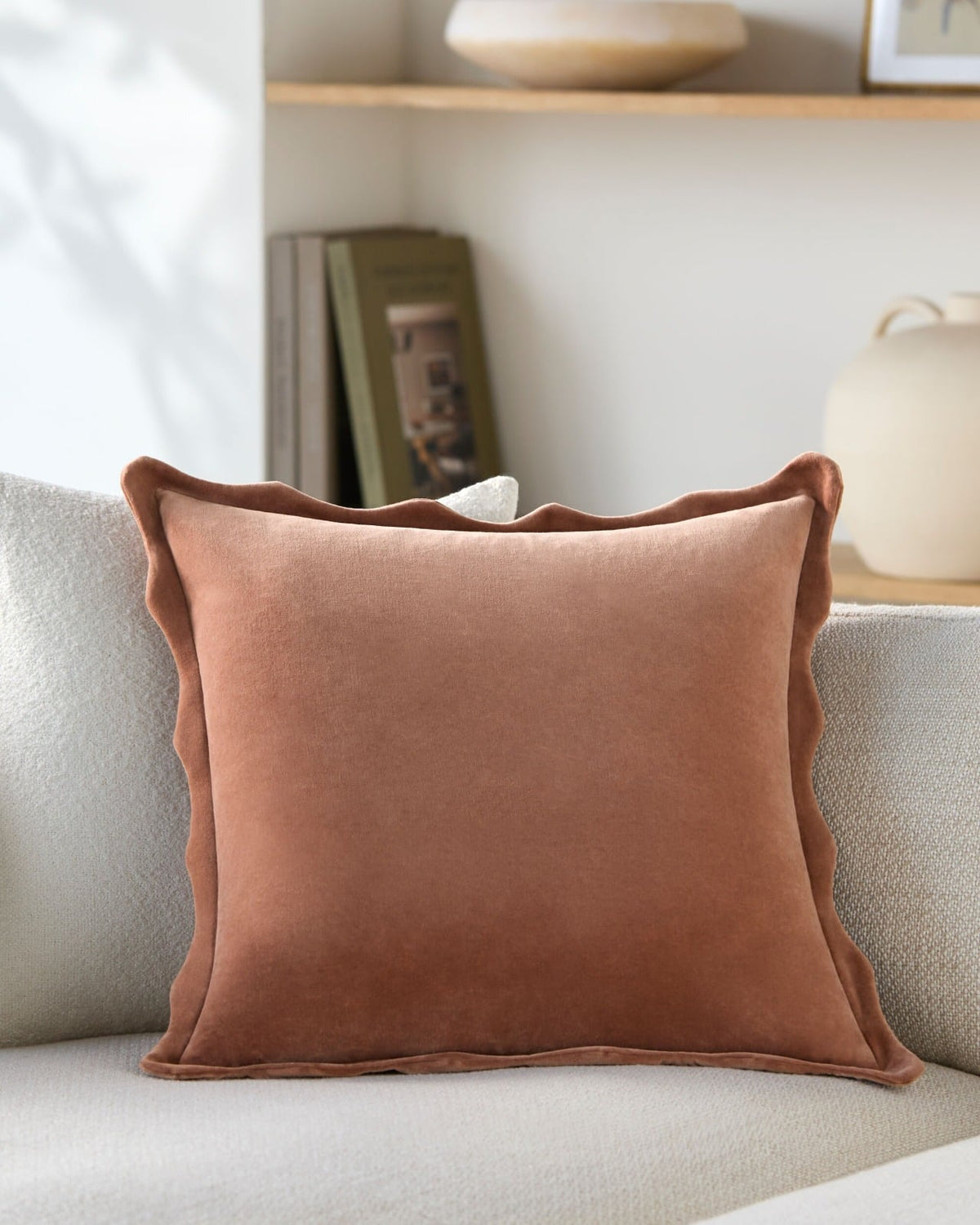 Effervescent Woven Cushion in Dusky Coral - 51 x 51 cm
