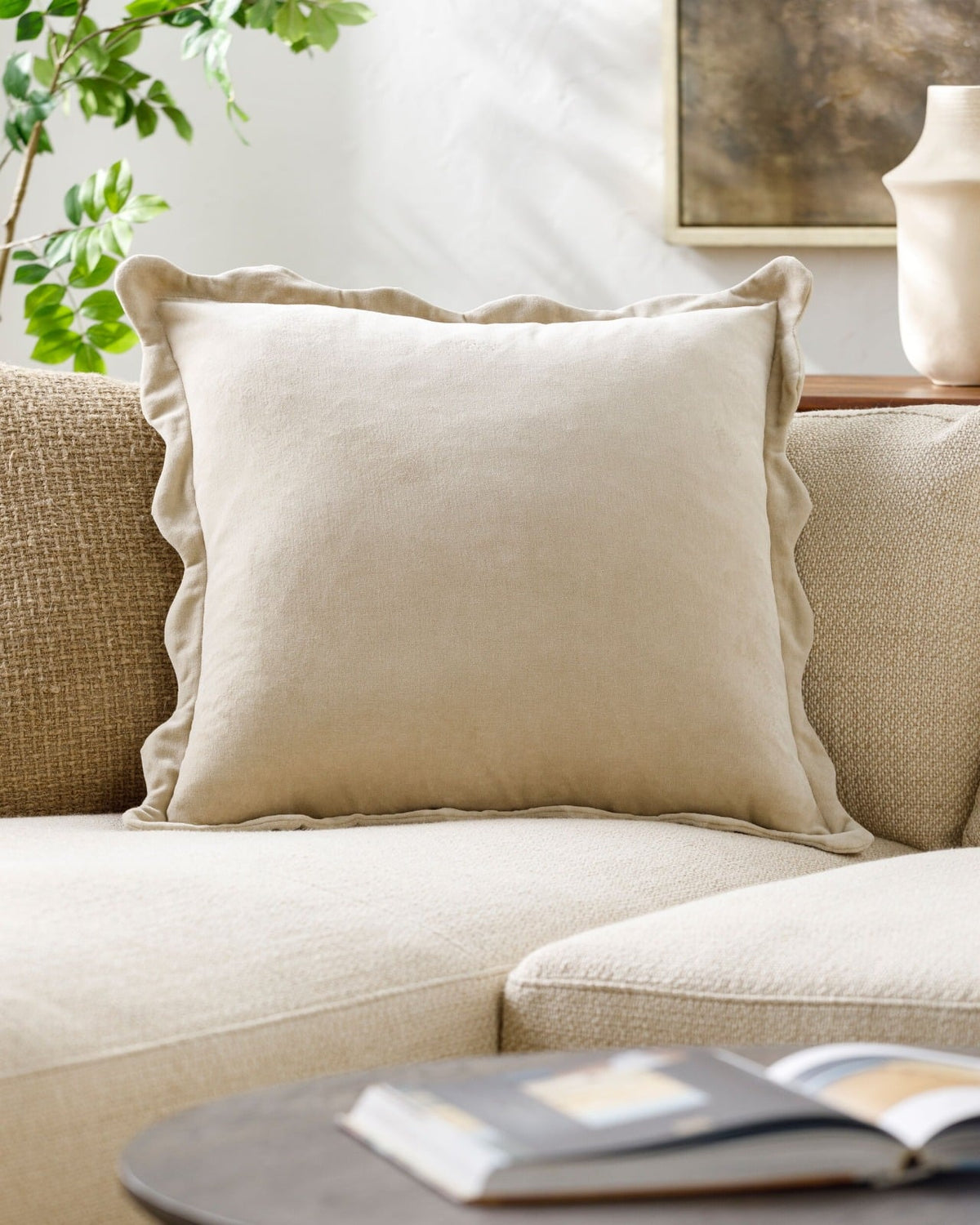 Effervescent Woven Cushion in Oatmeal - 51 x 51 cm