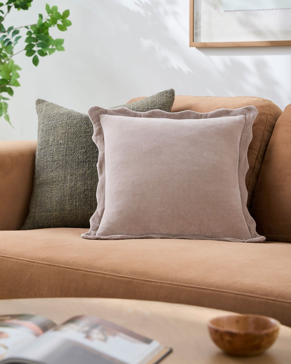 Effervescent Woven Cushion in Mauve - 51 x 51 cm