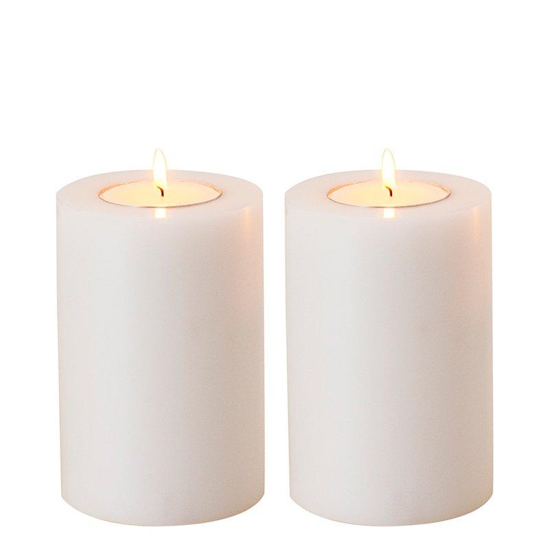 Artificial Candle ø 10 x H. 15 cm white set of 2
