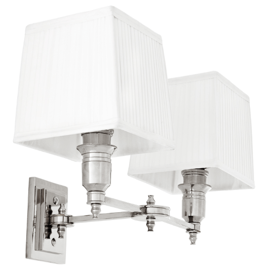 Lexington Double Wall Light Nickel & White