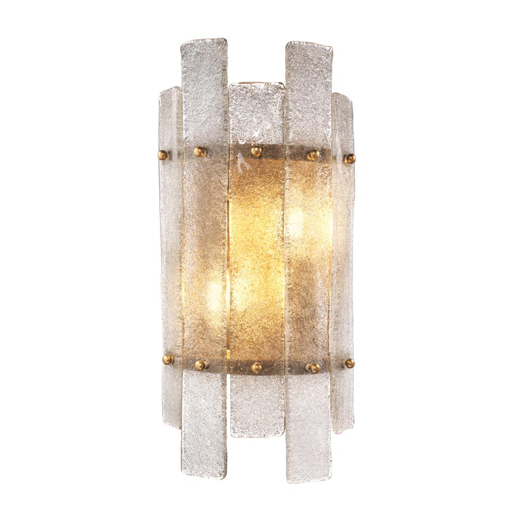 Eichholtz Wall Light Caprera in Glass & Antique Brass