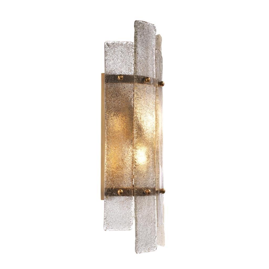 Eichholtz Wall Light Caprera in Glass & Antique Brass