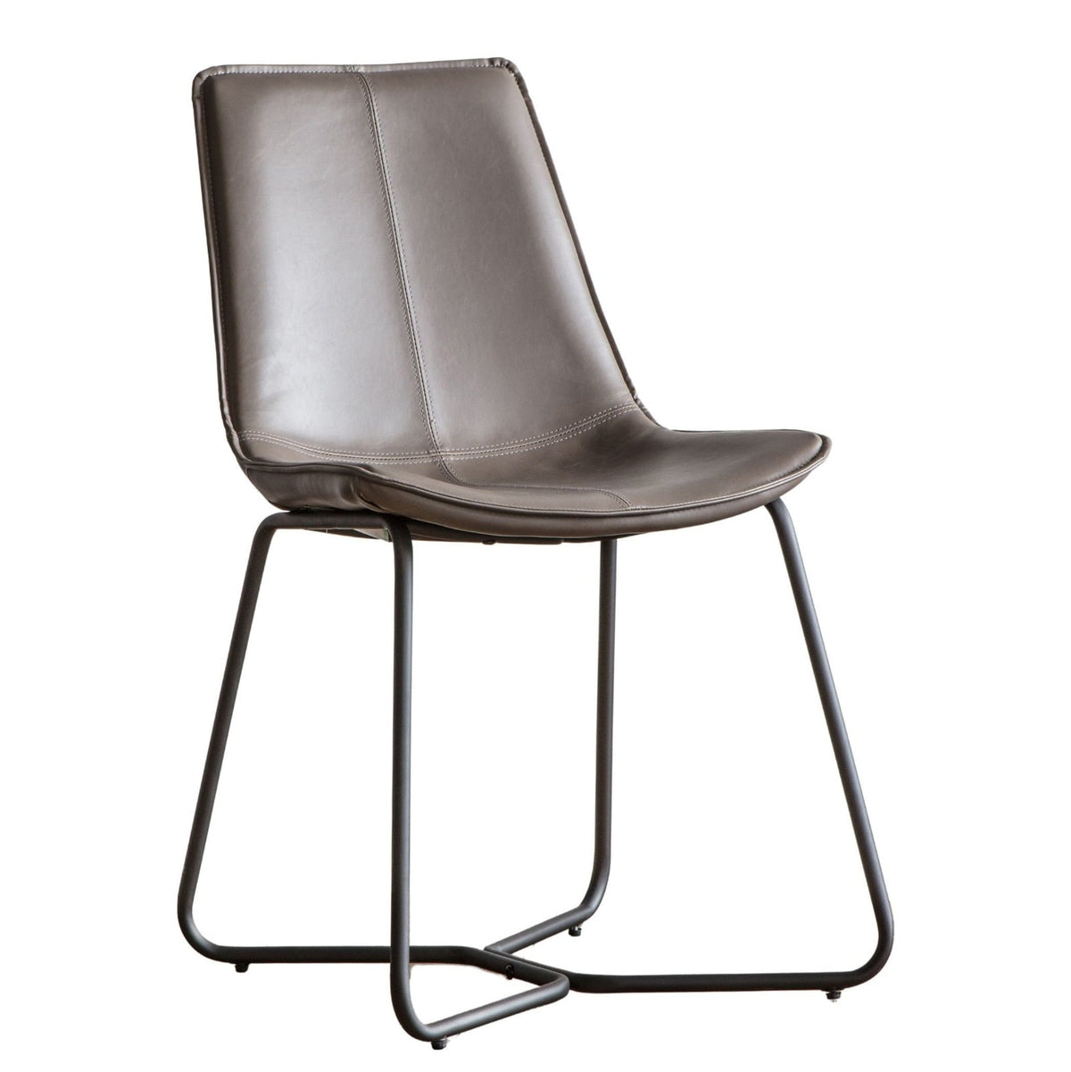 Ember Grey Industrial Dining Chair Set of 2