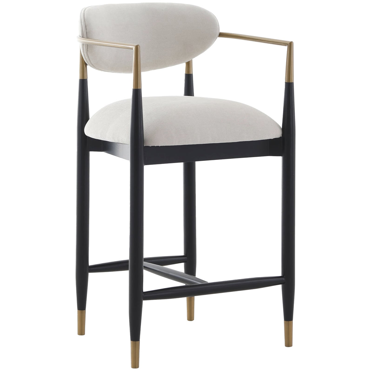 Soho Counter Stool in Ebony and Brass Finish