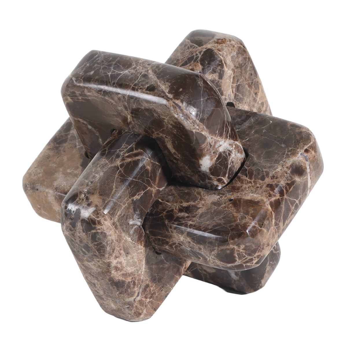 Loop Sculpture in Coffee Marble - Small