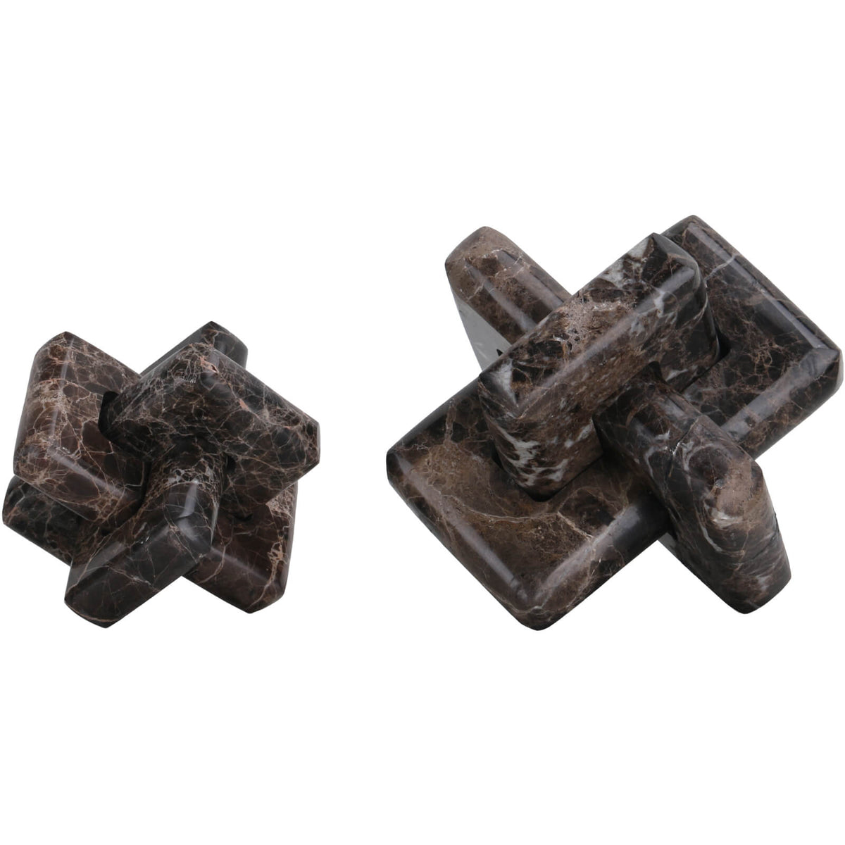 Loop Sculpture in Coffee Marble - Large