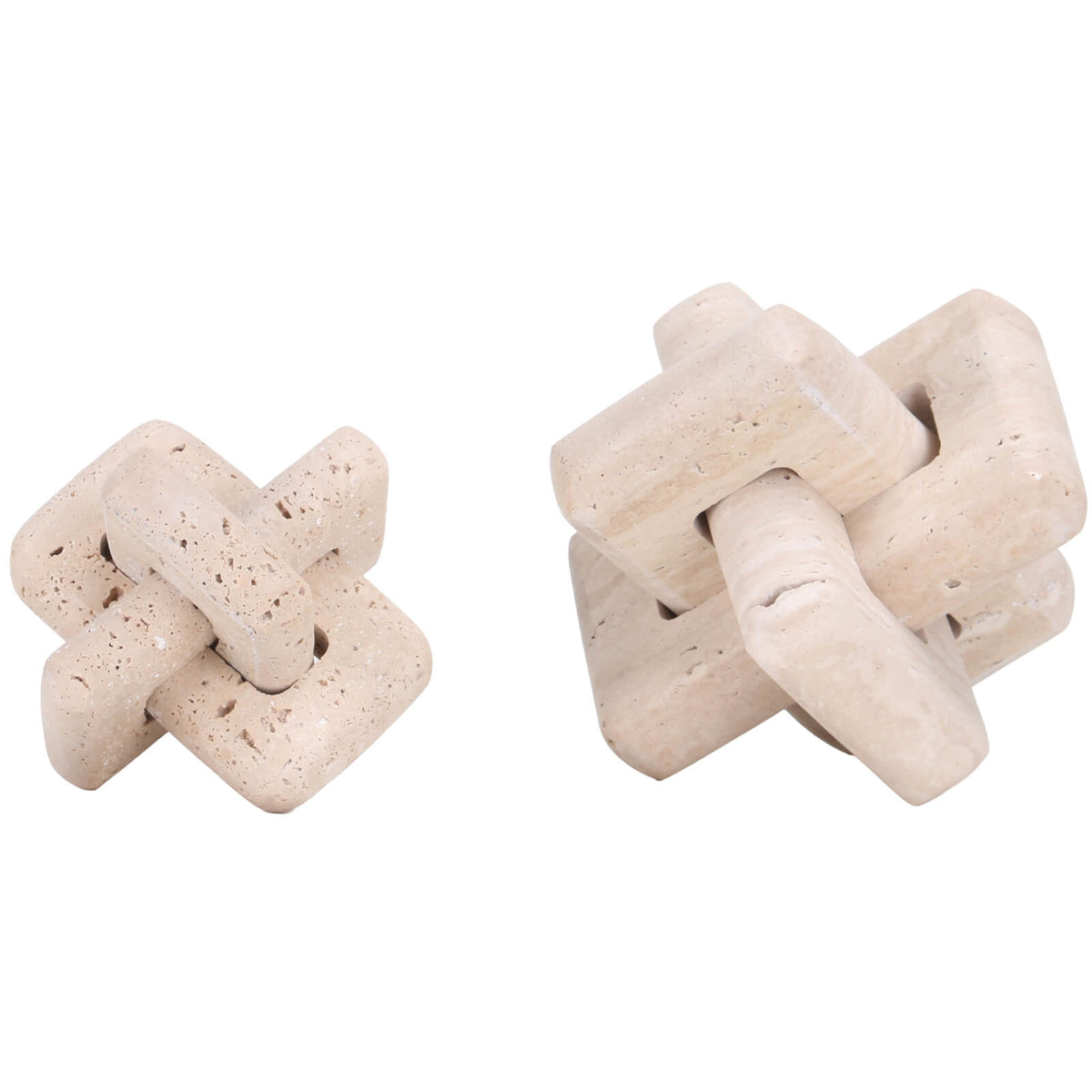 Loop Sculpture in Beige Stone - Large
