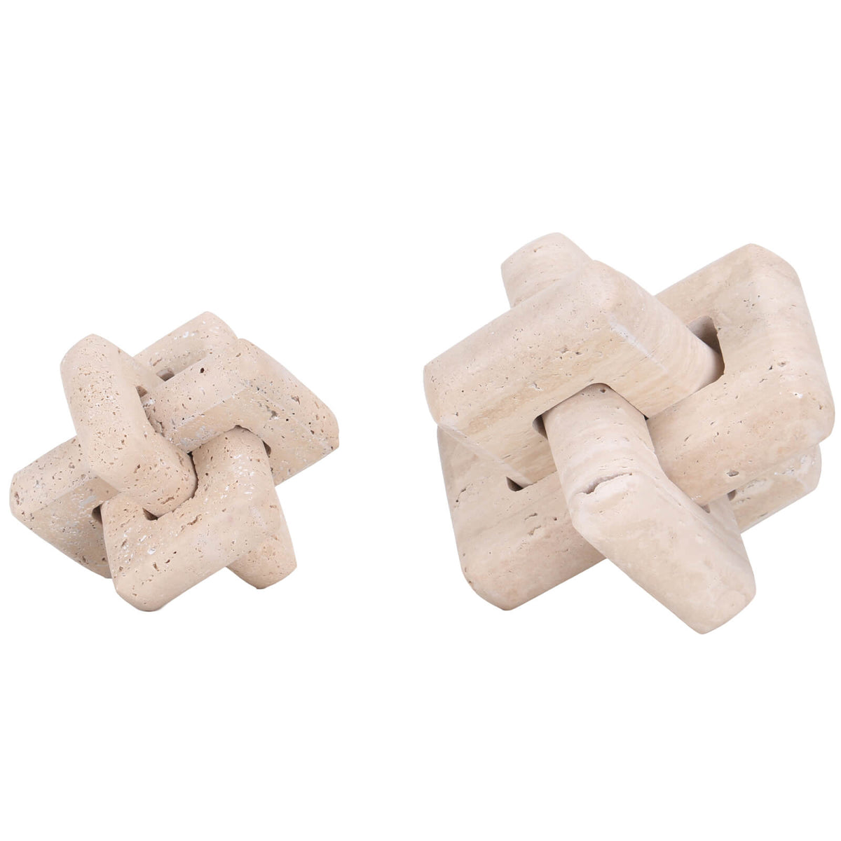 Loop Sculpture in Beige Stone - Small