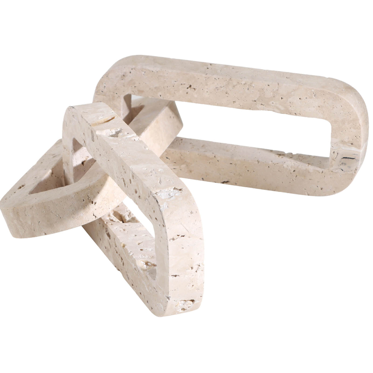 Connections Loop Sculpture in Beige Marble