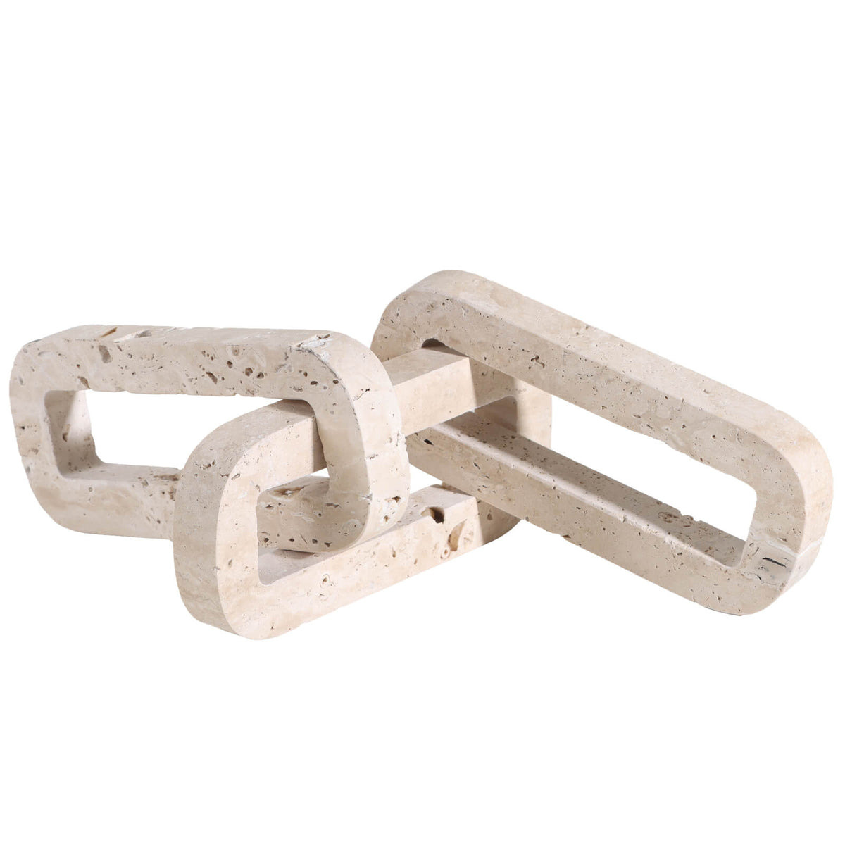 Connections Loop Sculpture in Beige Marble