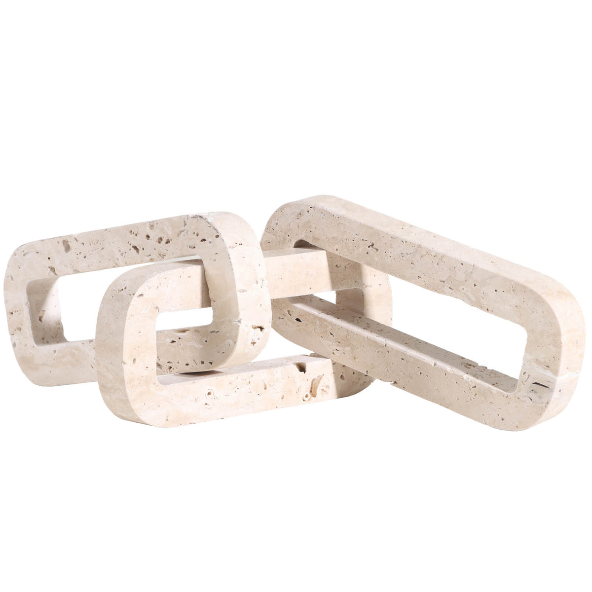 Connections Loop Sculpture in Beige Marble