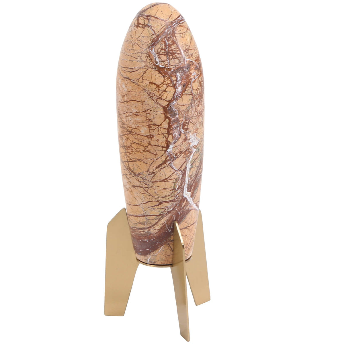 Rocket Sculpture in Brown Marble - Large
