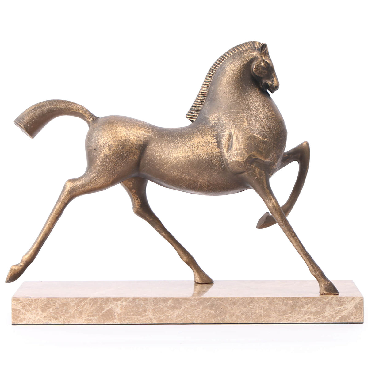 Flying Horse Sculpture in Gold