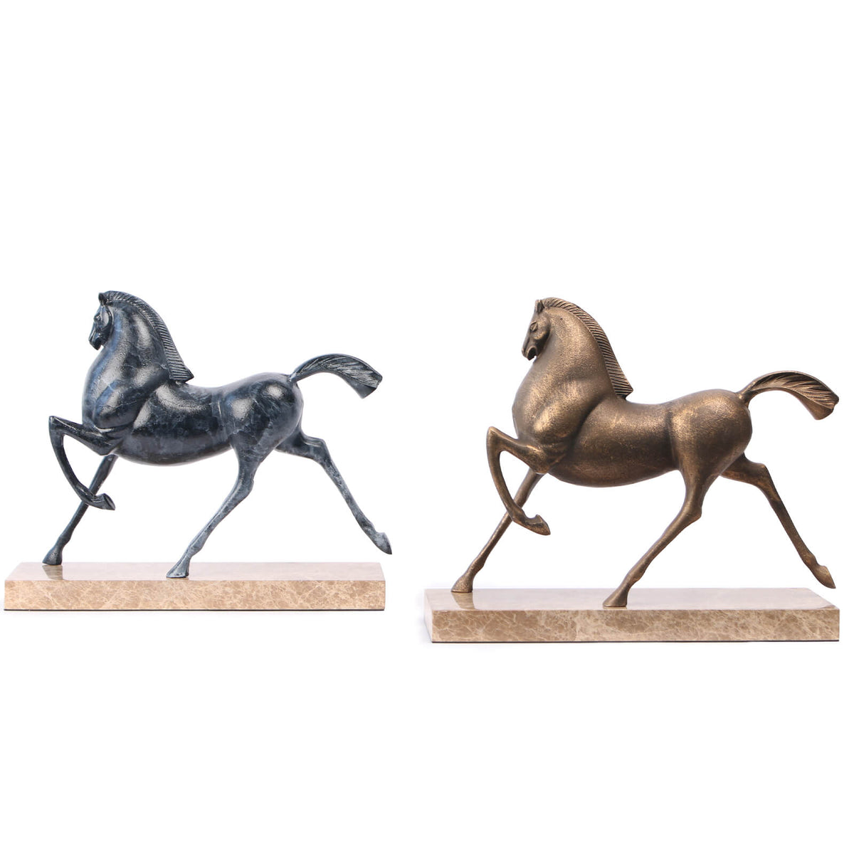 Flying Horse Sculpture in Gold
