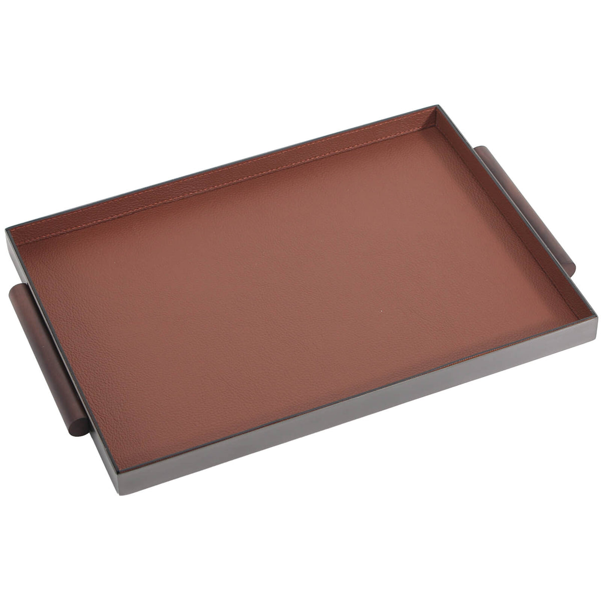 Rectangular Leather Tray With Handle